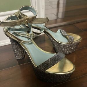 Elegant Metallic Platform Heels